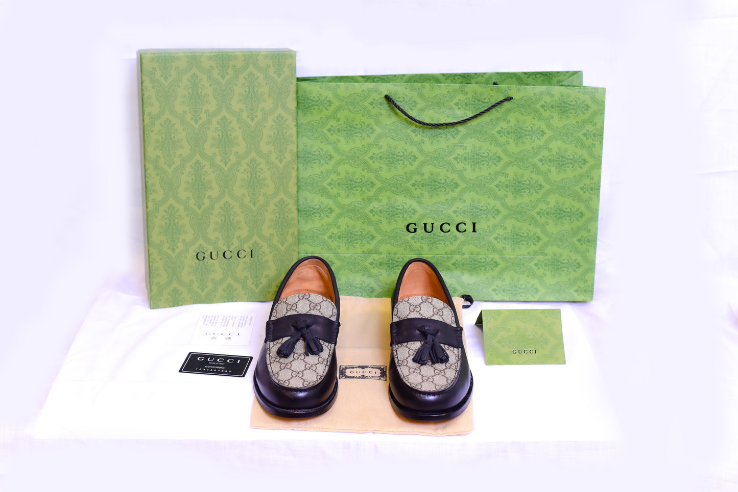 Gucci Brown Black Major Loafers