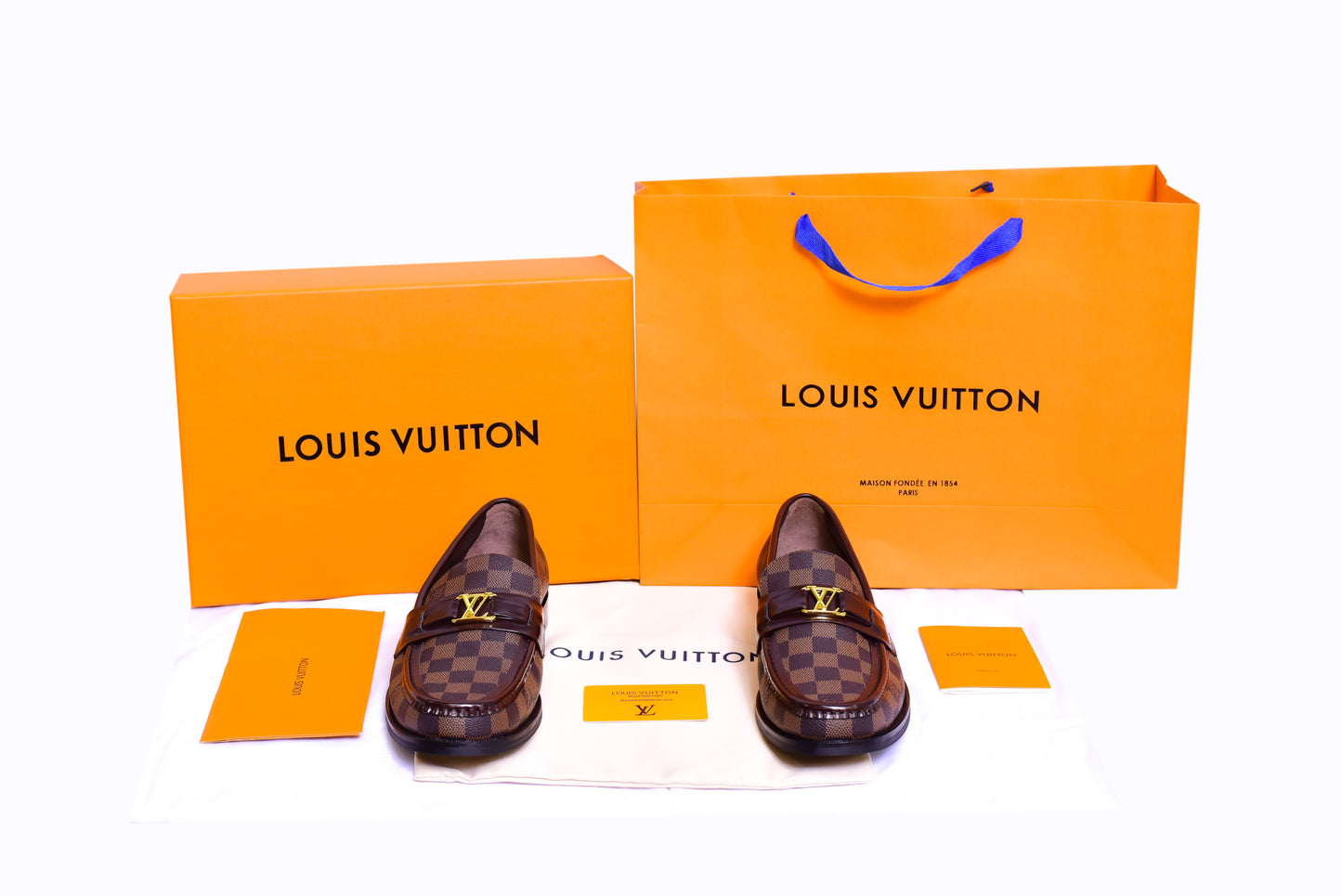 . Louis.Vuitton Brown Check Major Loafers