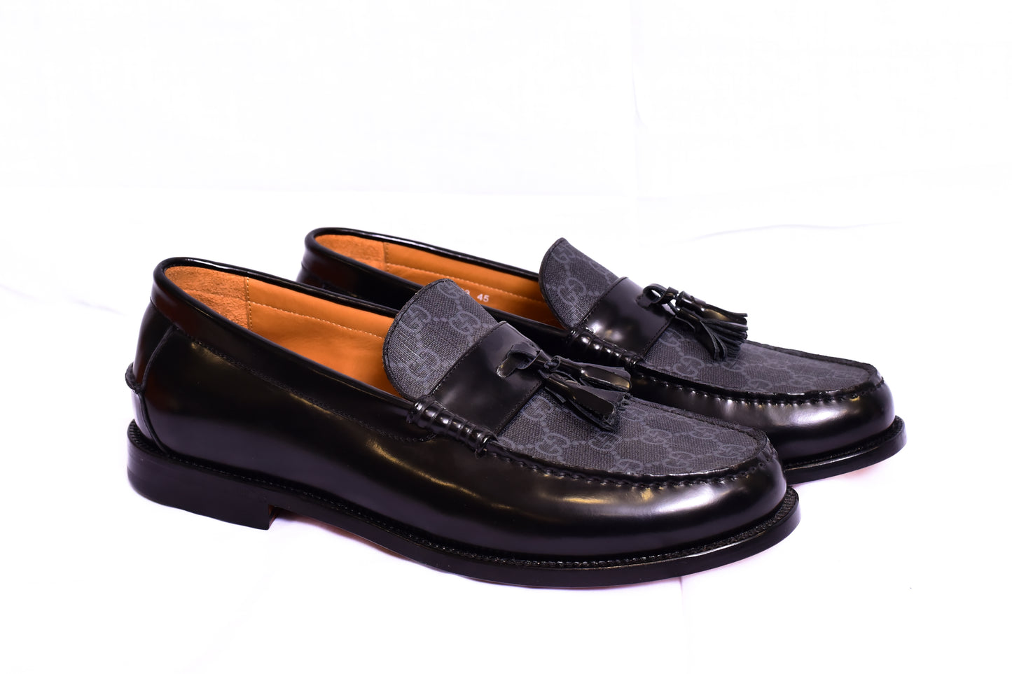 Gucci Grey Black Major Loafers