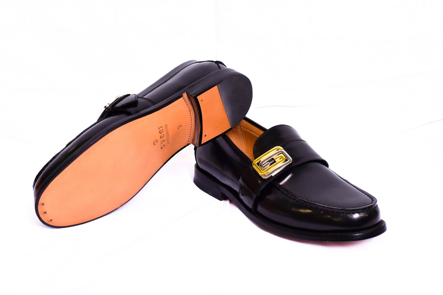 Gucci Side Buckle Black Major Loafers