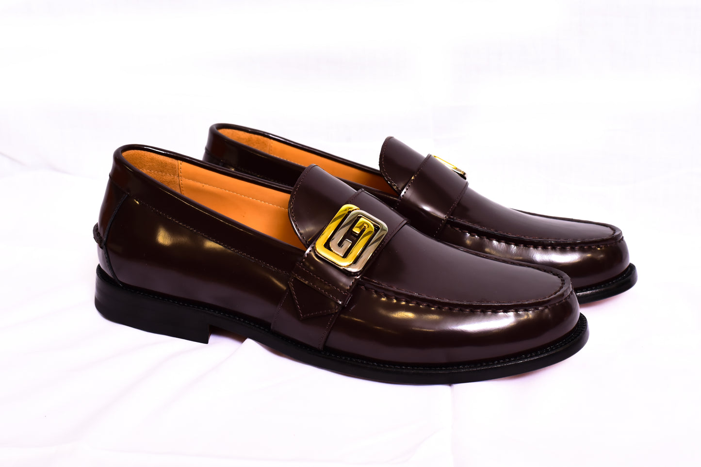 Gucci Side Buckle Brown Major Loafers