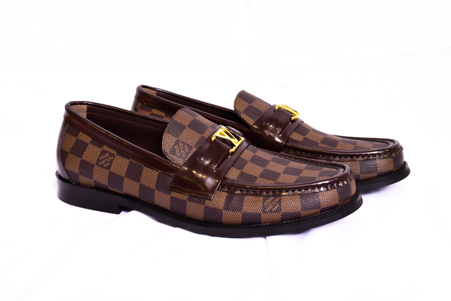 . Louis.Vuitton Brown Check Major Loafers