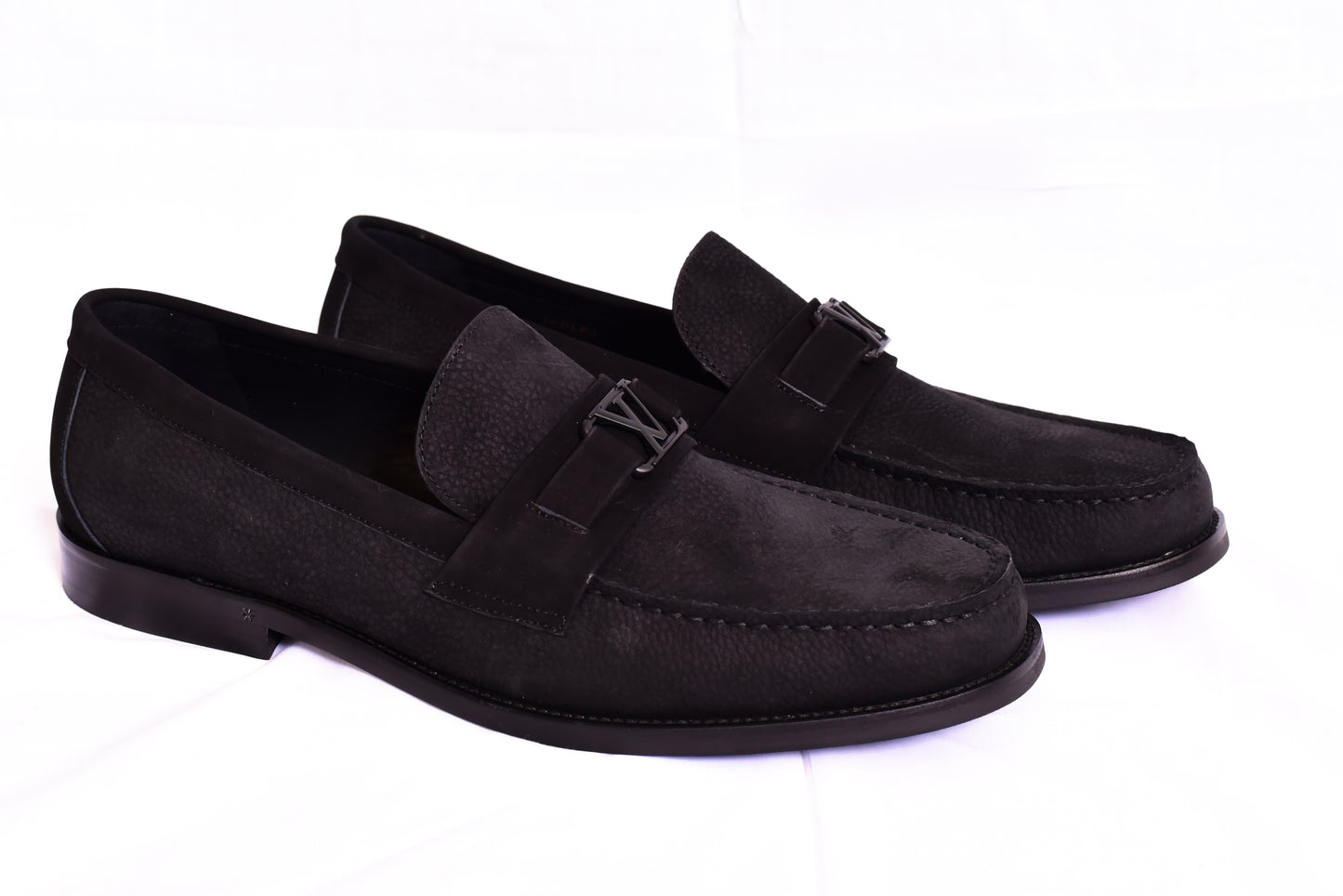 Louis.Vuitton Velvet Black Major Loafers