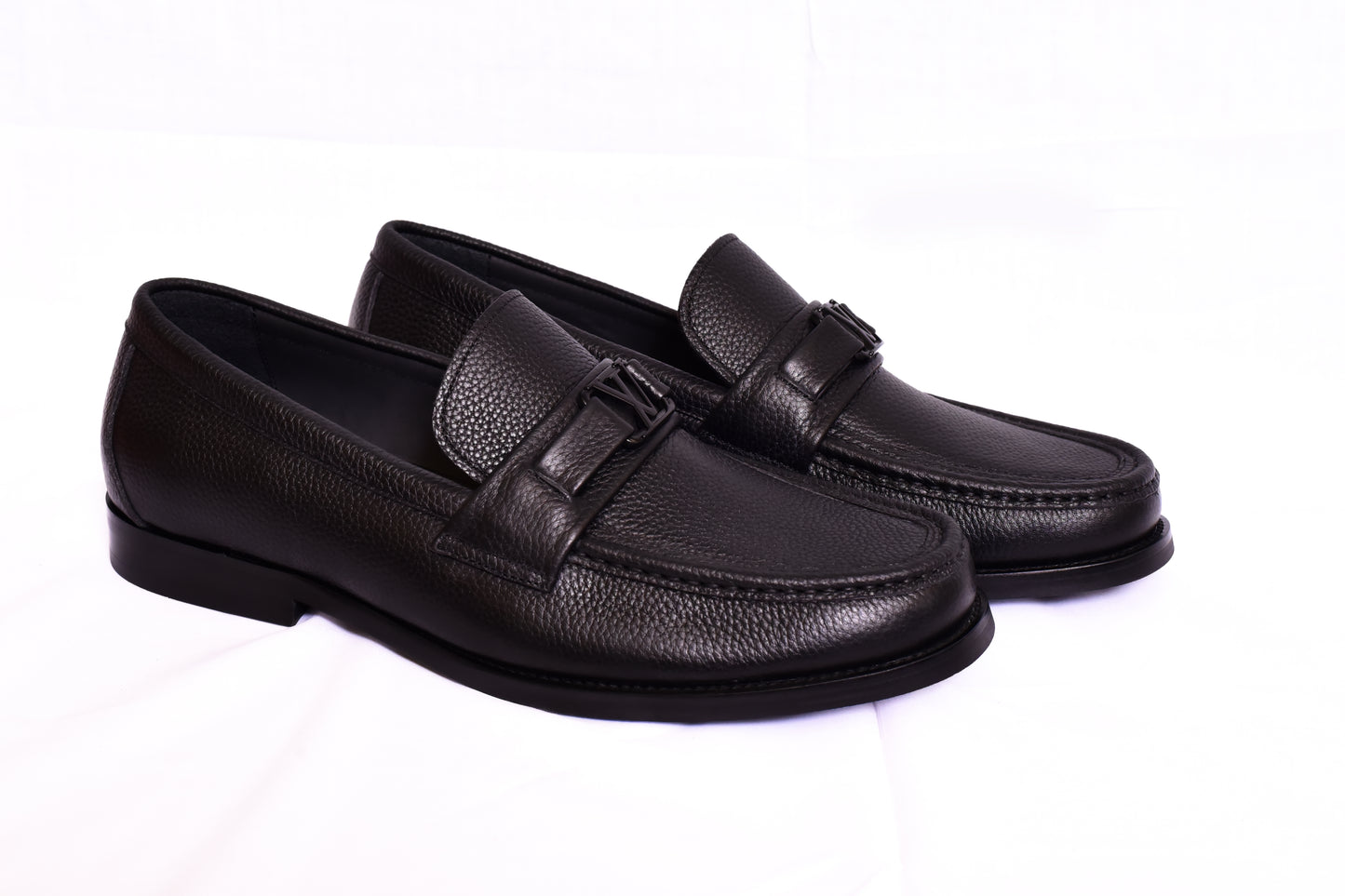 . Louis.Vuitton Black Texture Major Loafers