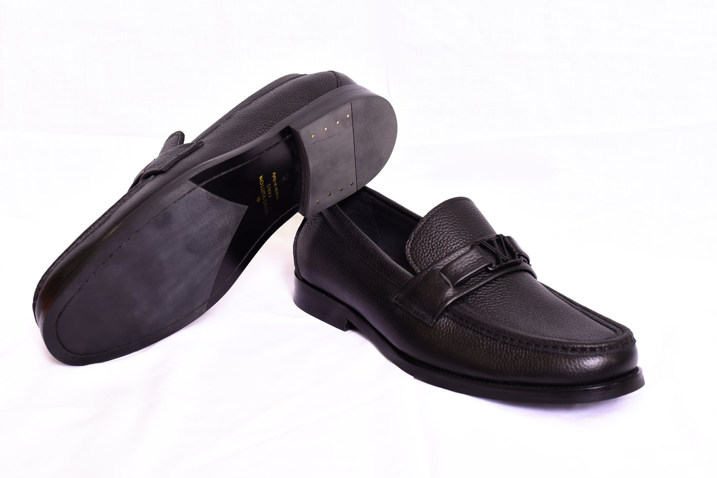 . Louis.Vuitton Black Texture Major Loafers