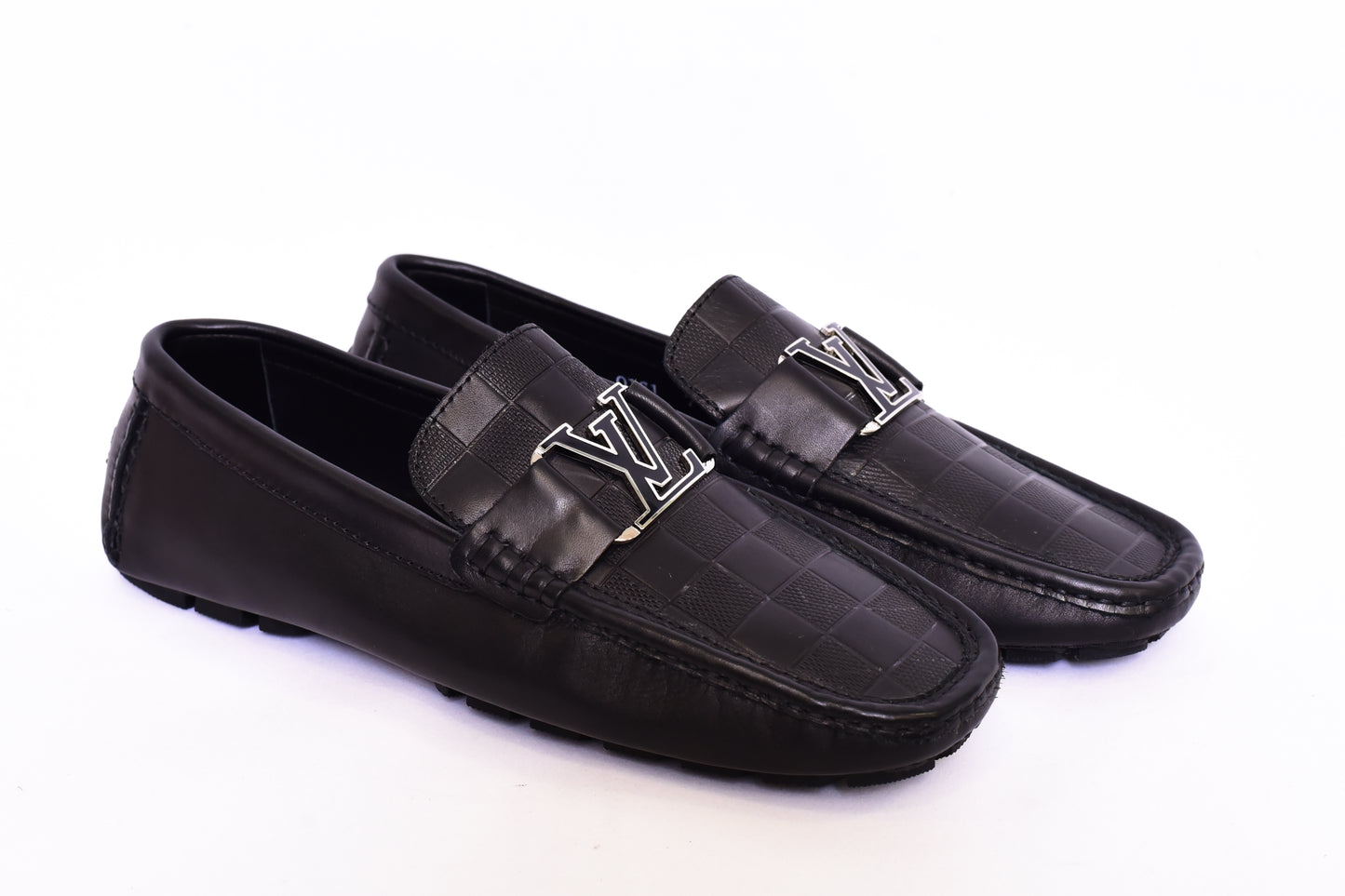 Louis.Vuitton Black Checked Normal Loafers