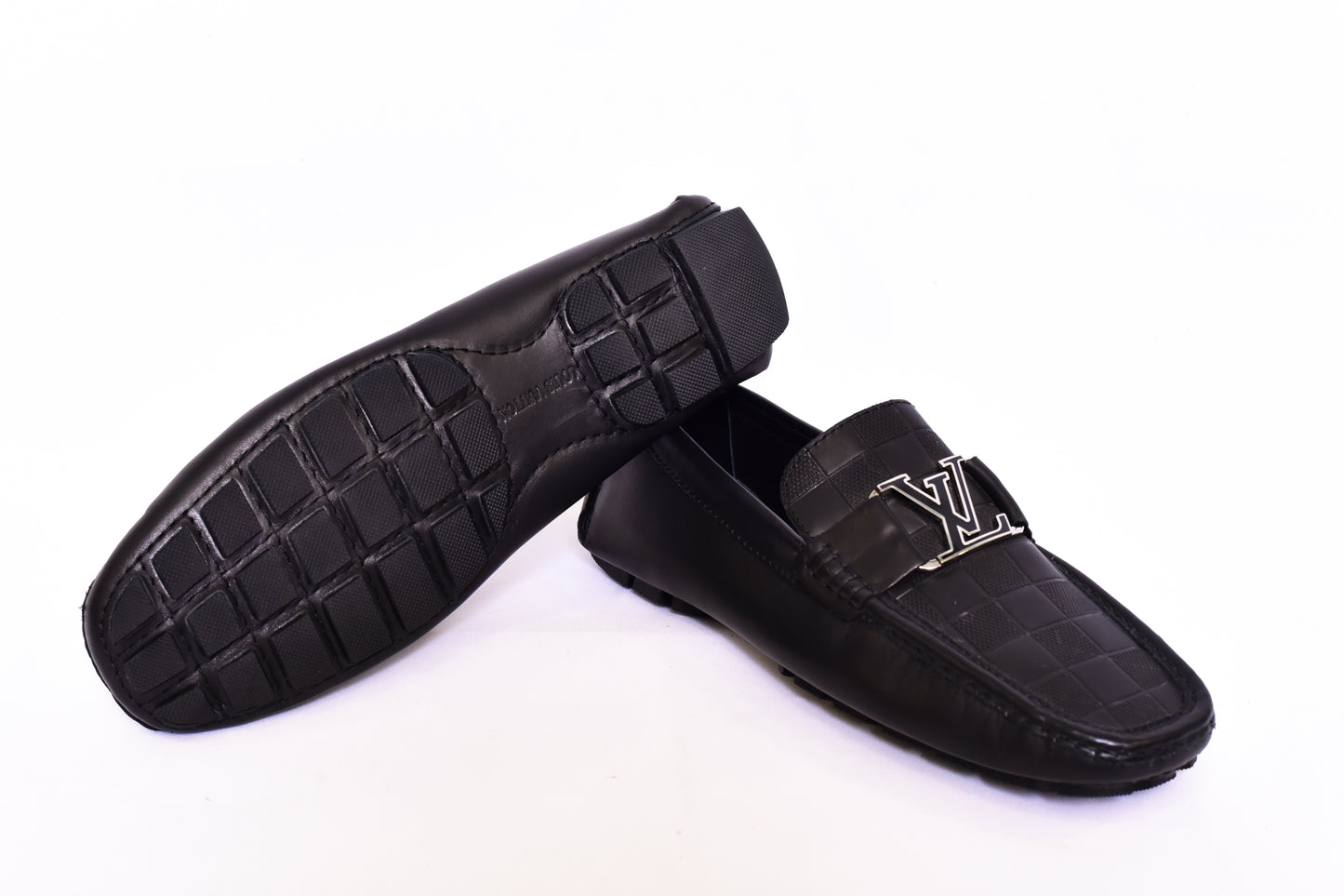 Louis.Vuitton Black Checked Normal Loafers