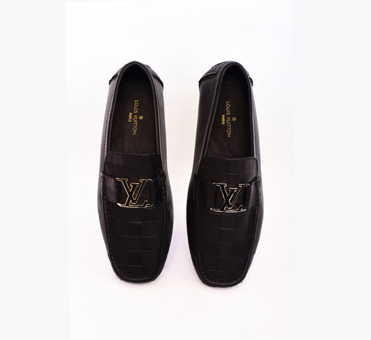 Louis.Vuitton Black Checked Normal Loafers