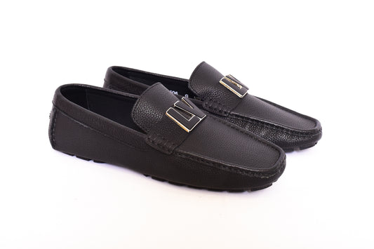 Louis.Vuitton Black LV Logo Normal Loafers