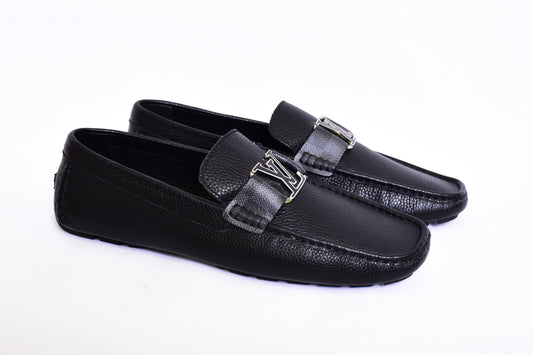 Louis.Vuitton Black Flower Normal Loafers