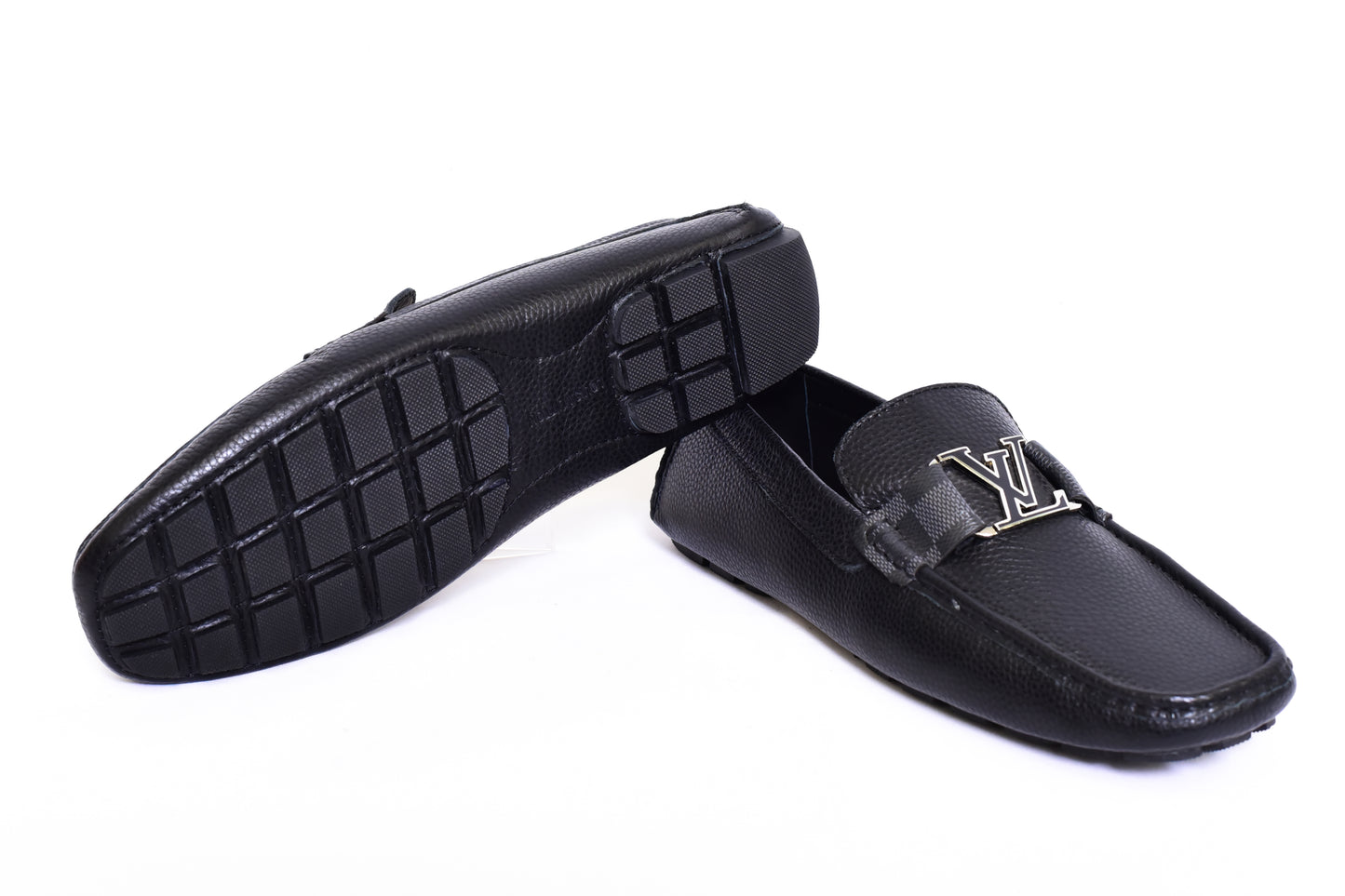 Louis.Vuitton Black Flower Normal Loafers