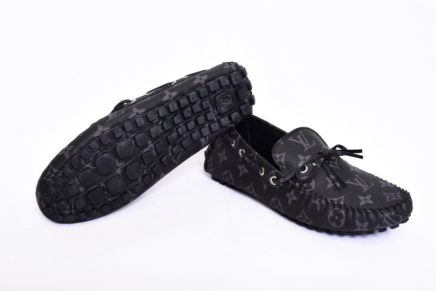 Louis.Vuitton Black Laces Normal Loafers