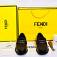 Fendi Black Silver Logo Major Loafers