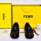 Fendi Silver Small Logo Major Loafers