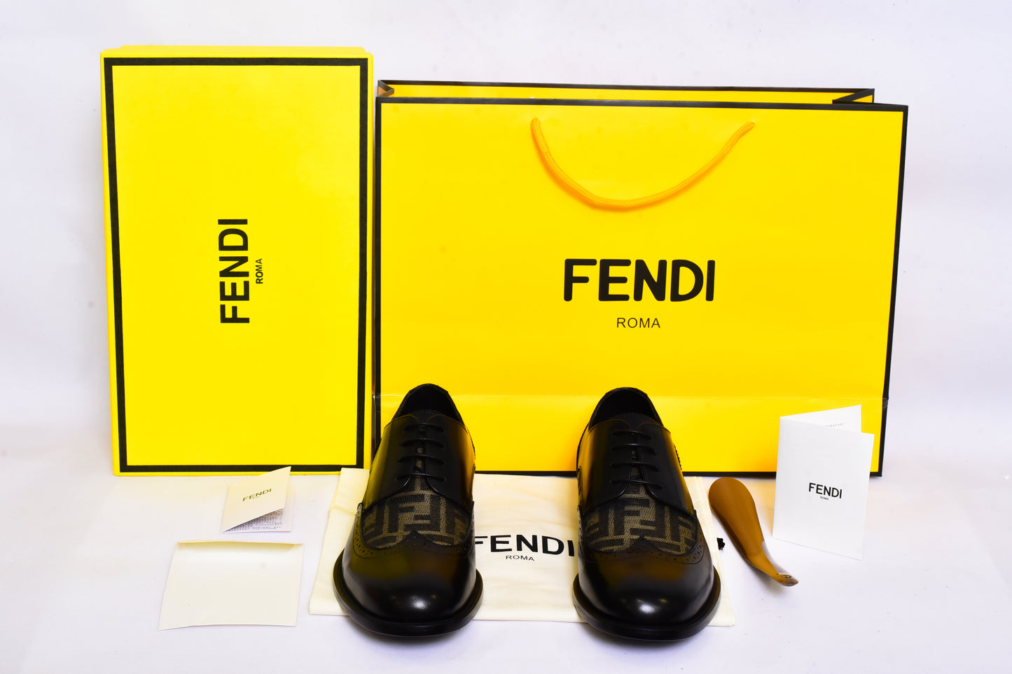 Fendi Black Green Laces Major Loafers