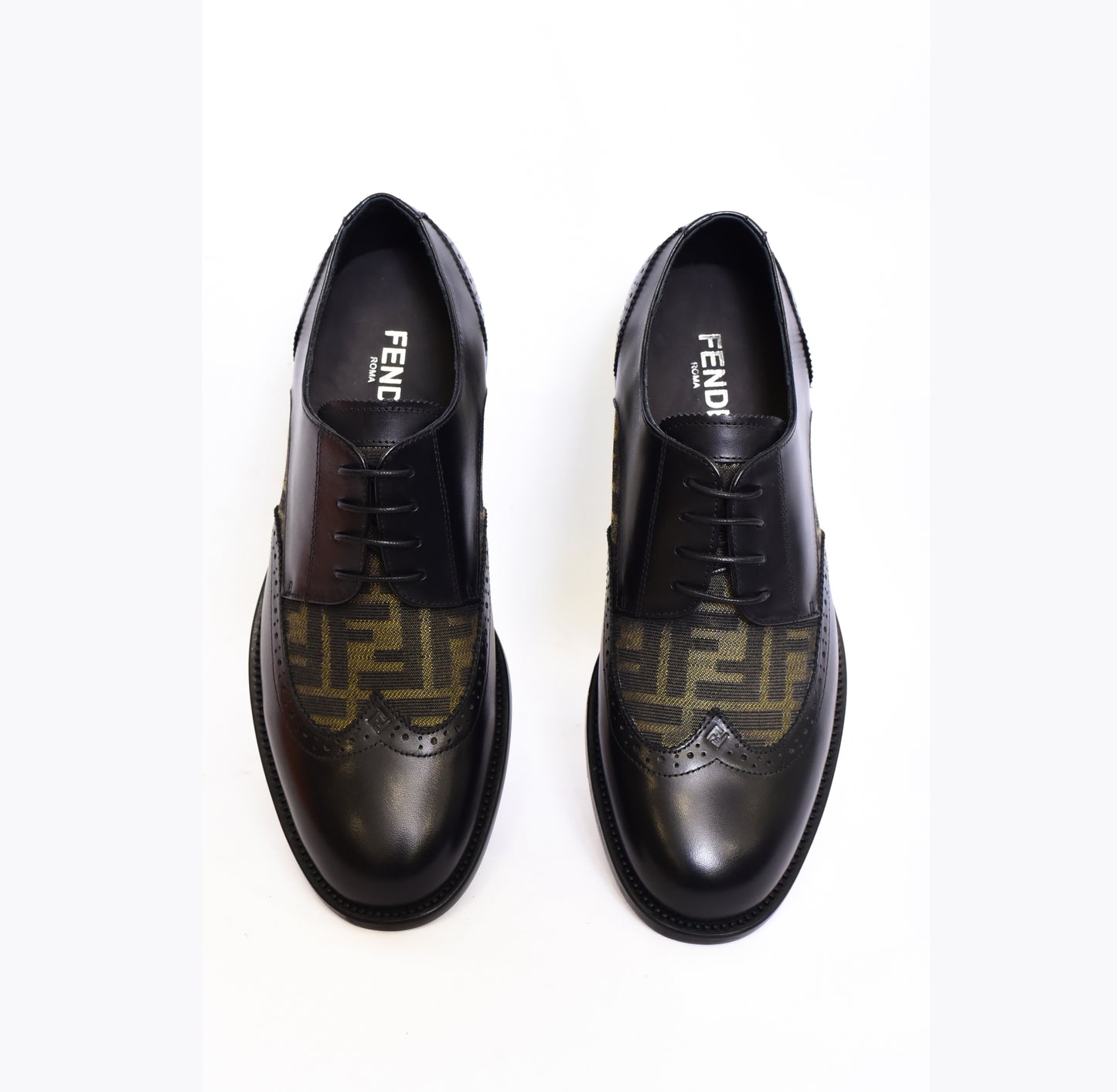 Fendi Black Green Laces Major Loafers