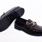 Fendi Maroon Silver Logo Major Loafers