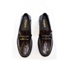 Fendi Maroon Silver Logo Major Loafers