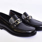 Fendi Black Silver Logo Major Loafers