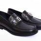 Fendi Silver Small Logo Major Loafers