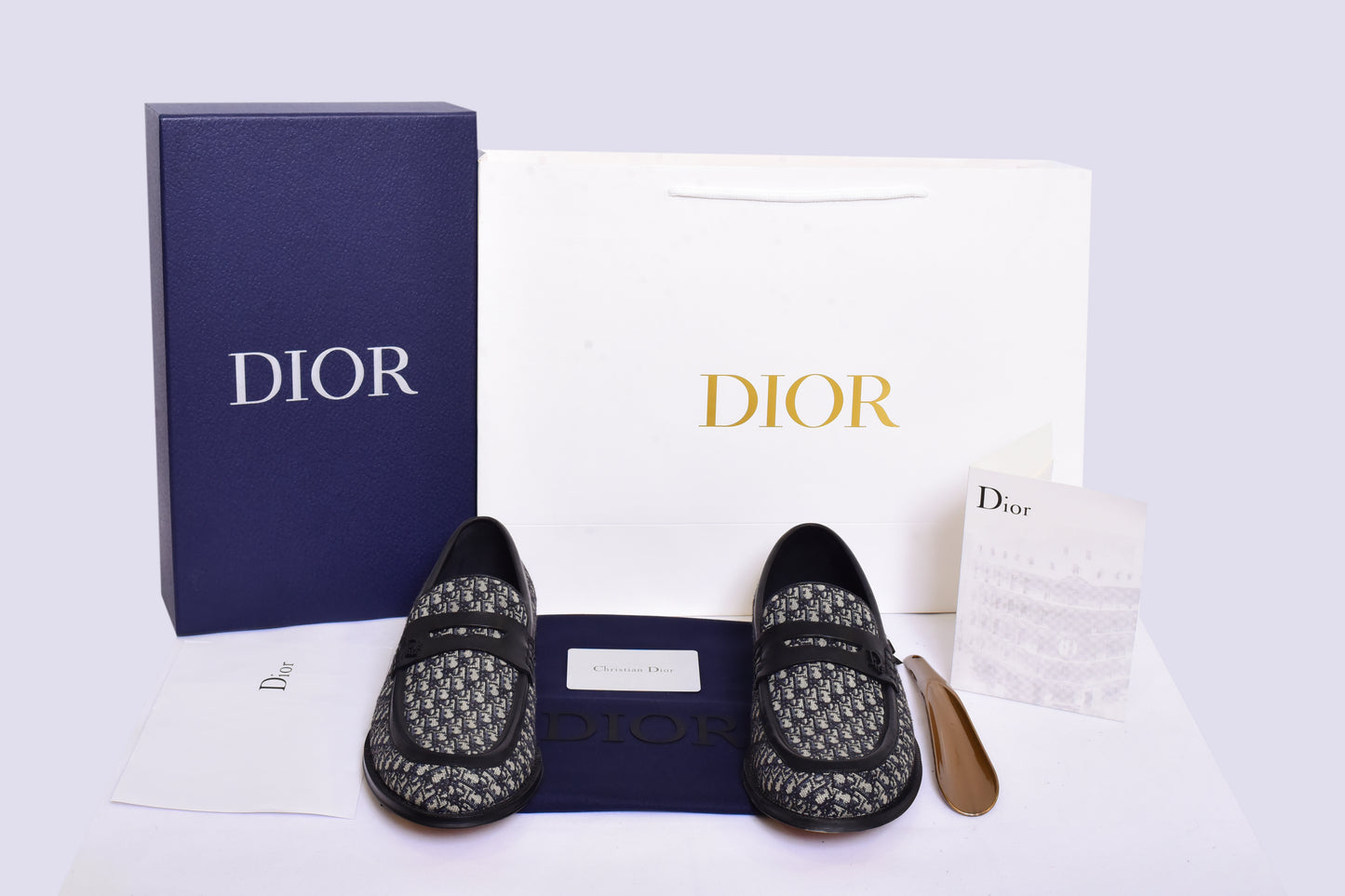 Dior White Cloth Major Loafers