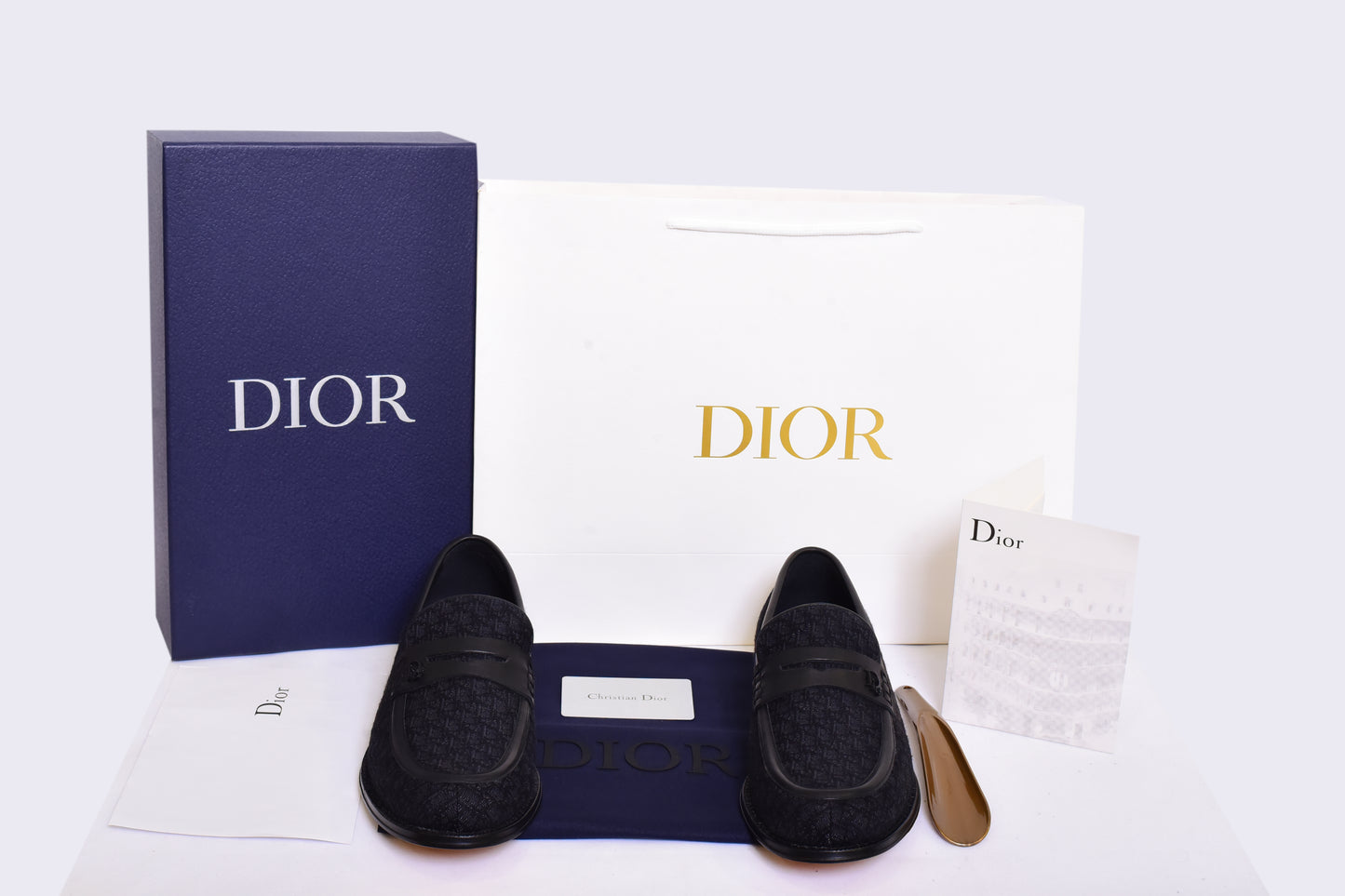 Dior Black Cloth Major Loafers