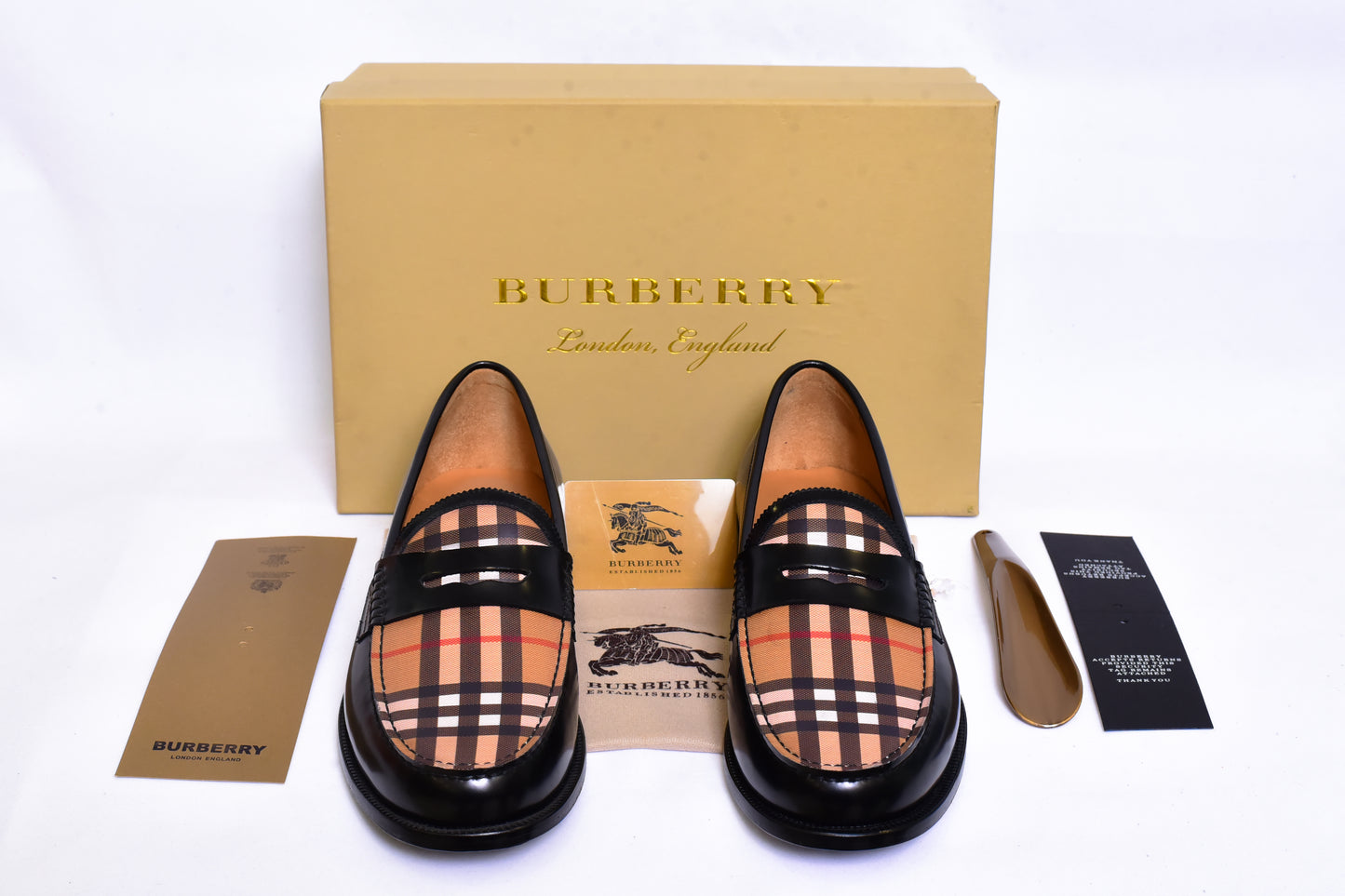 Burberry Pattern Black Major Loafers