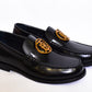 Burberry Gold Logo Black Major Loafers