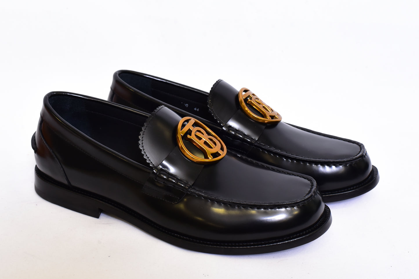 Burberry Gold Logo Black Major Loafers