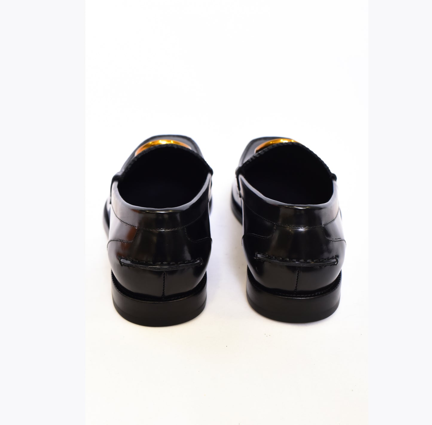 Burberry Gold Logo Black Major Loafers