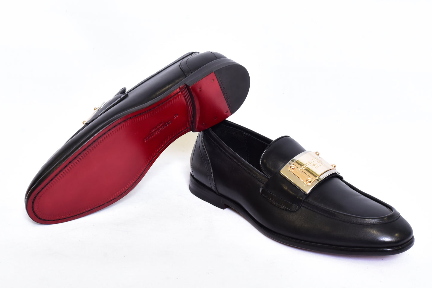 Dolce & Gabbana Gold Plate Major Loafers