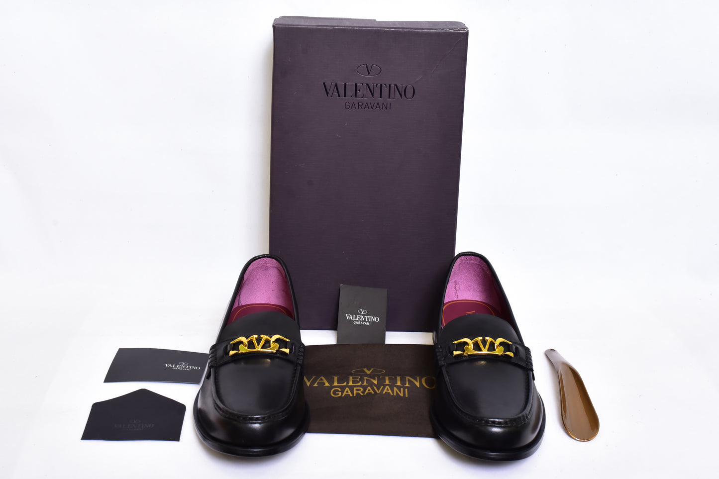 Valentino Golden Logo Major Loafers