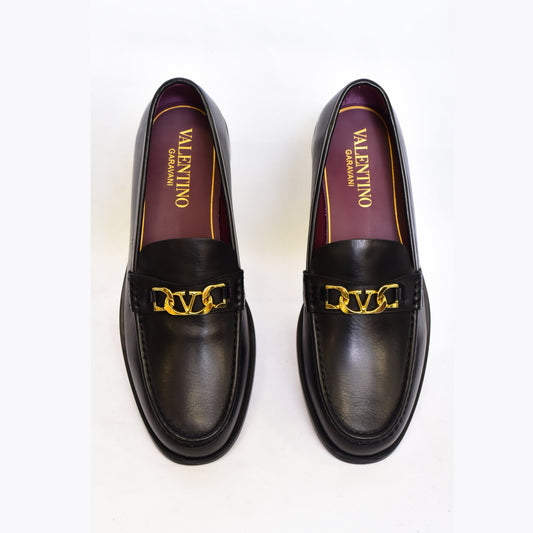 Valentino Golden Logo Major Loafers