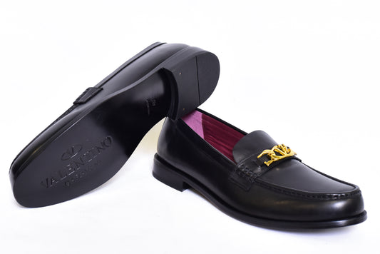 Valentino Golden Logo Major Loafers