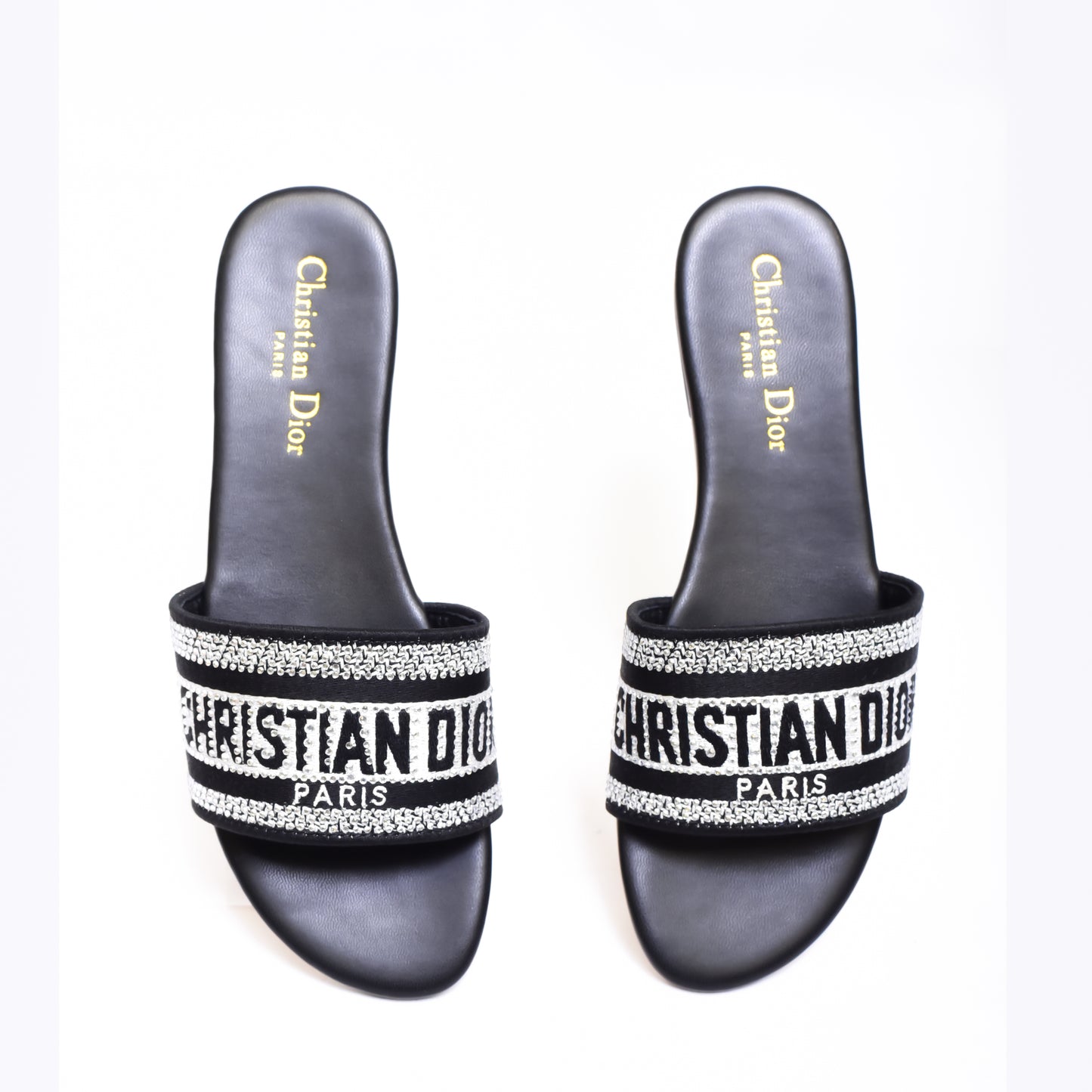 Christian Dior Black Shining Slides