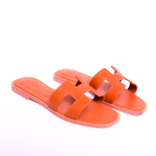 Hermes Brown Color Women Slides