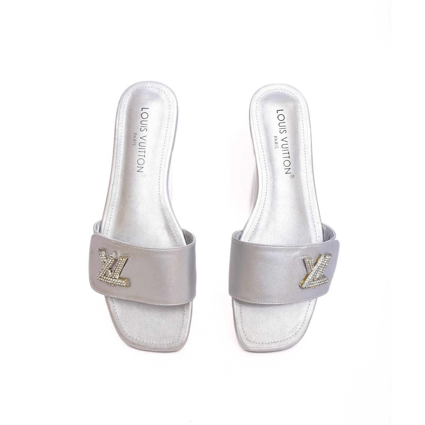 Louis Vuitton Silver Slides