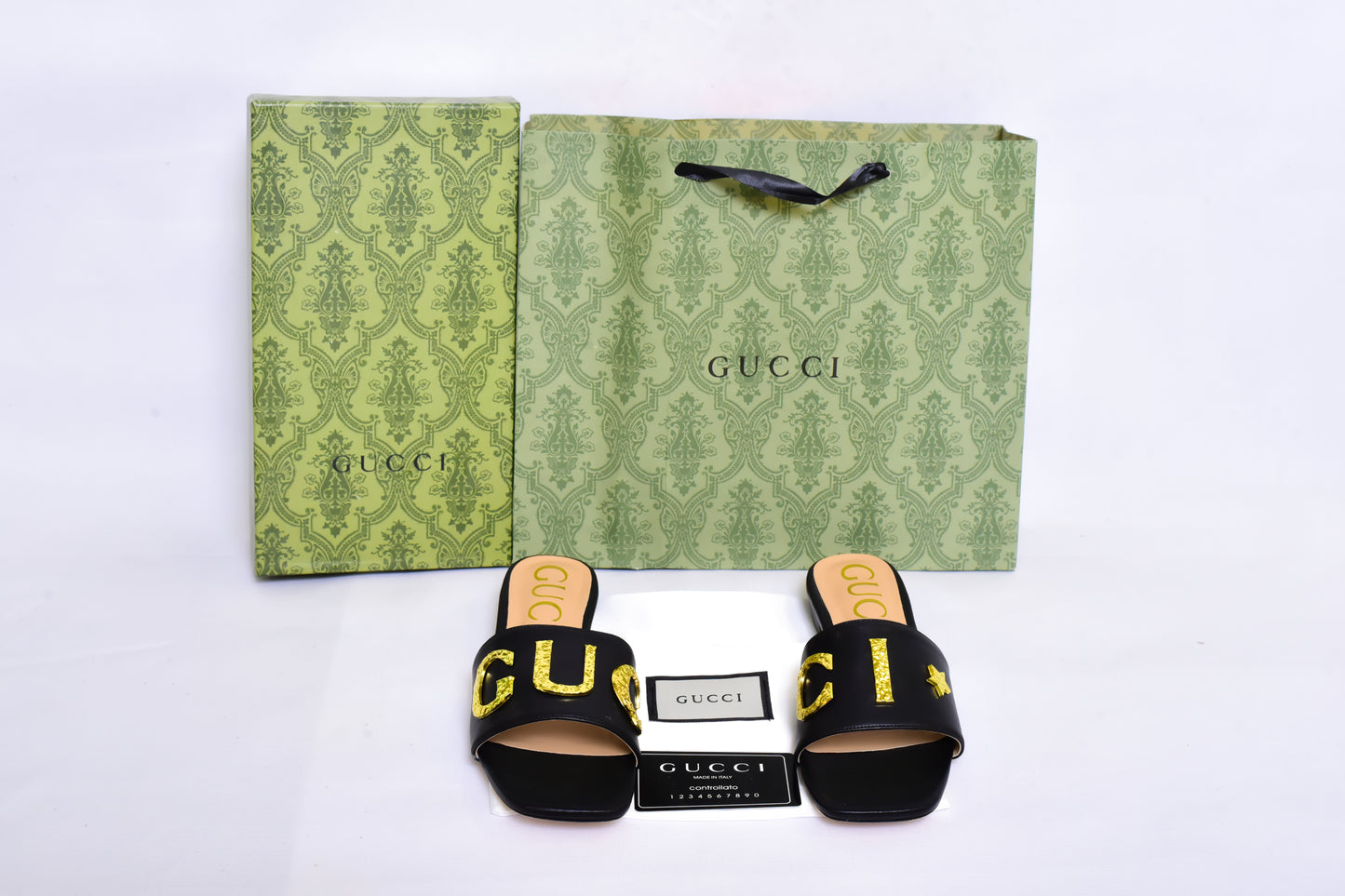 Gucci Printed Logo Slides