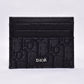 Dior Black Cloth Leather Cardholder Wallet