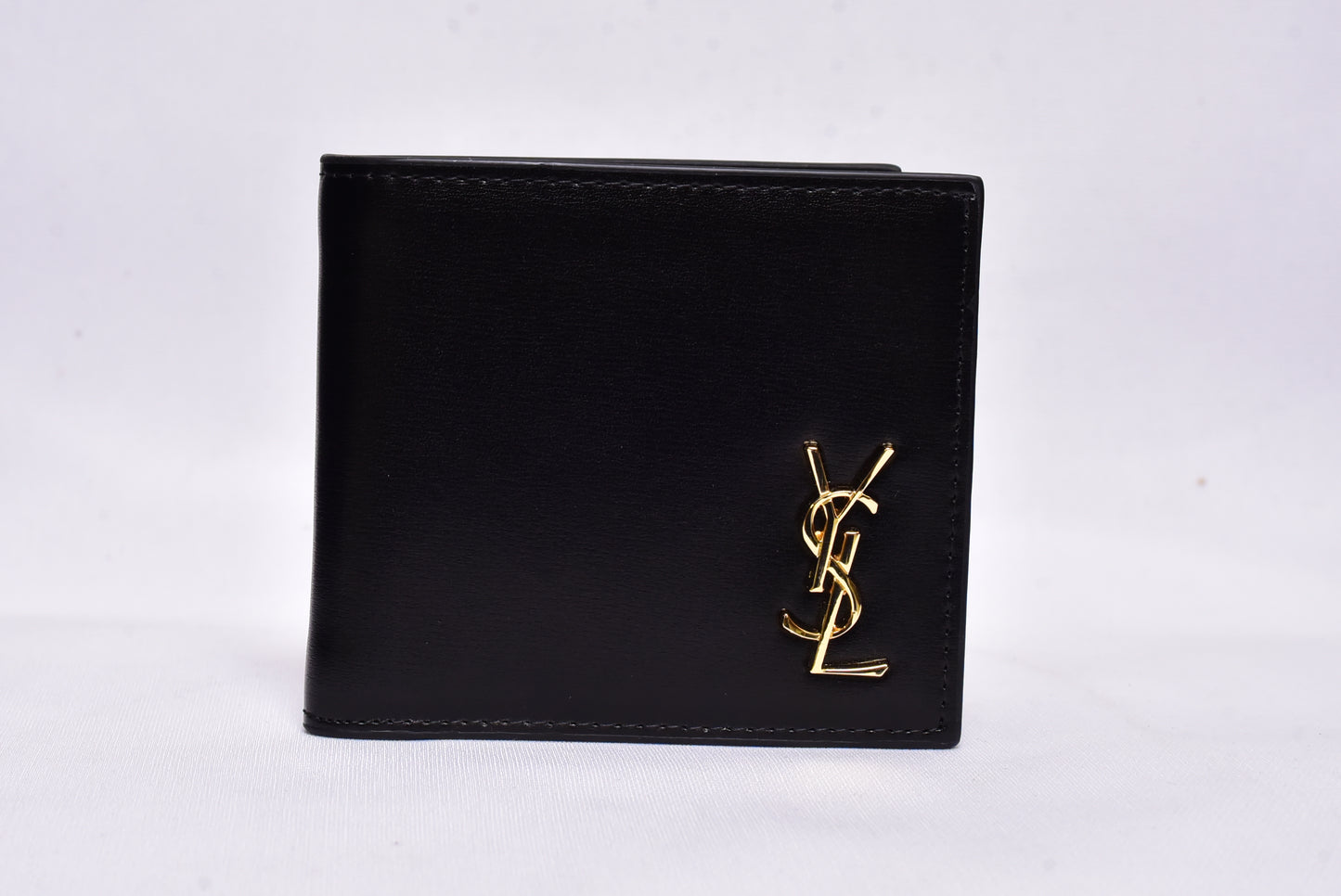 YSL Shine Black Leather Wallet