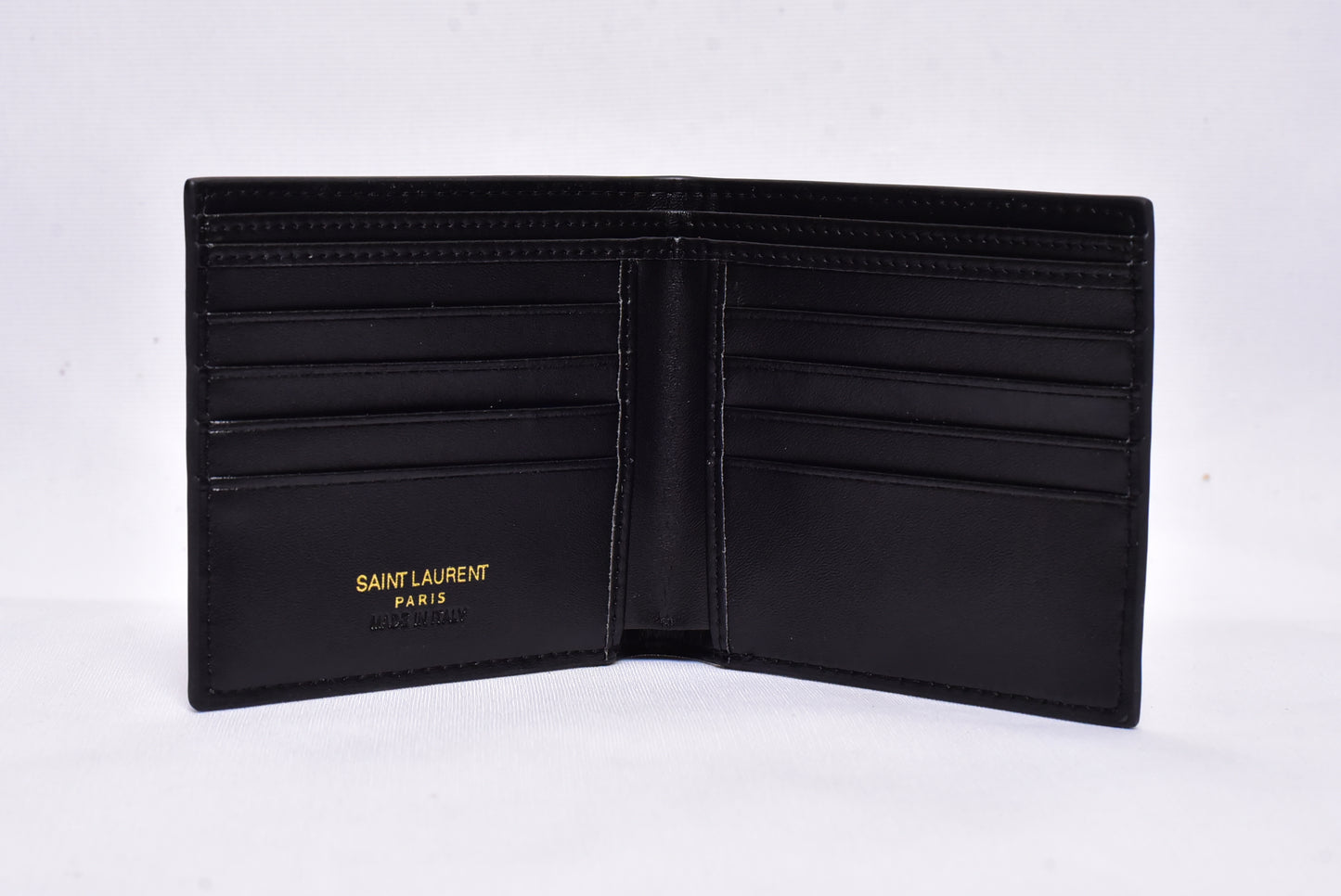 YSL Shine Black Leather Wallet