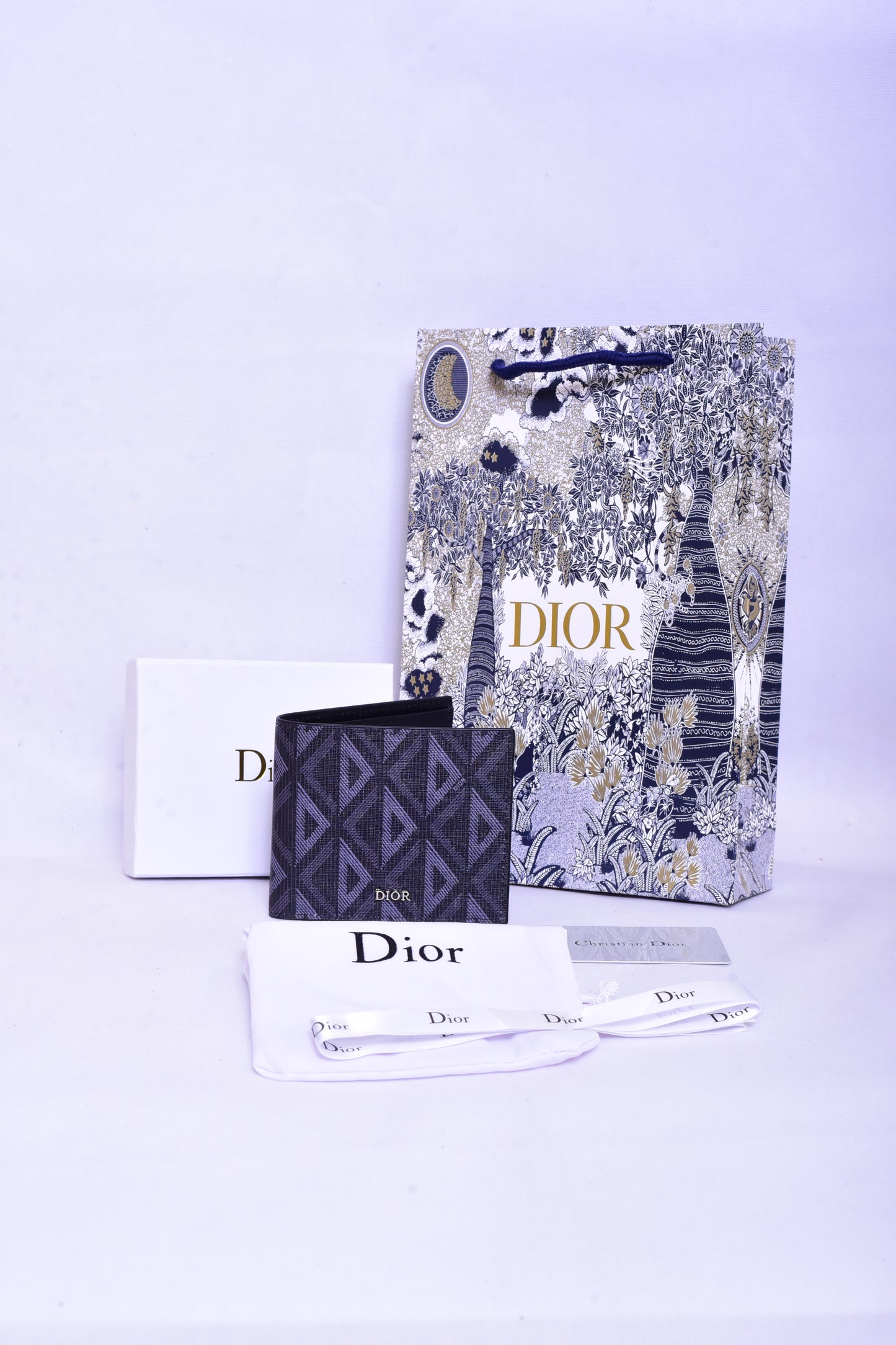 Dior Triangle Pattern Leather Wallet