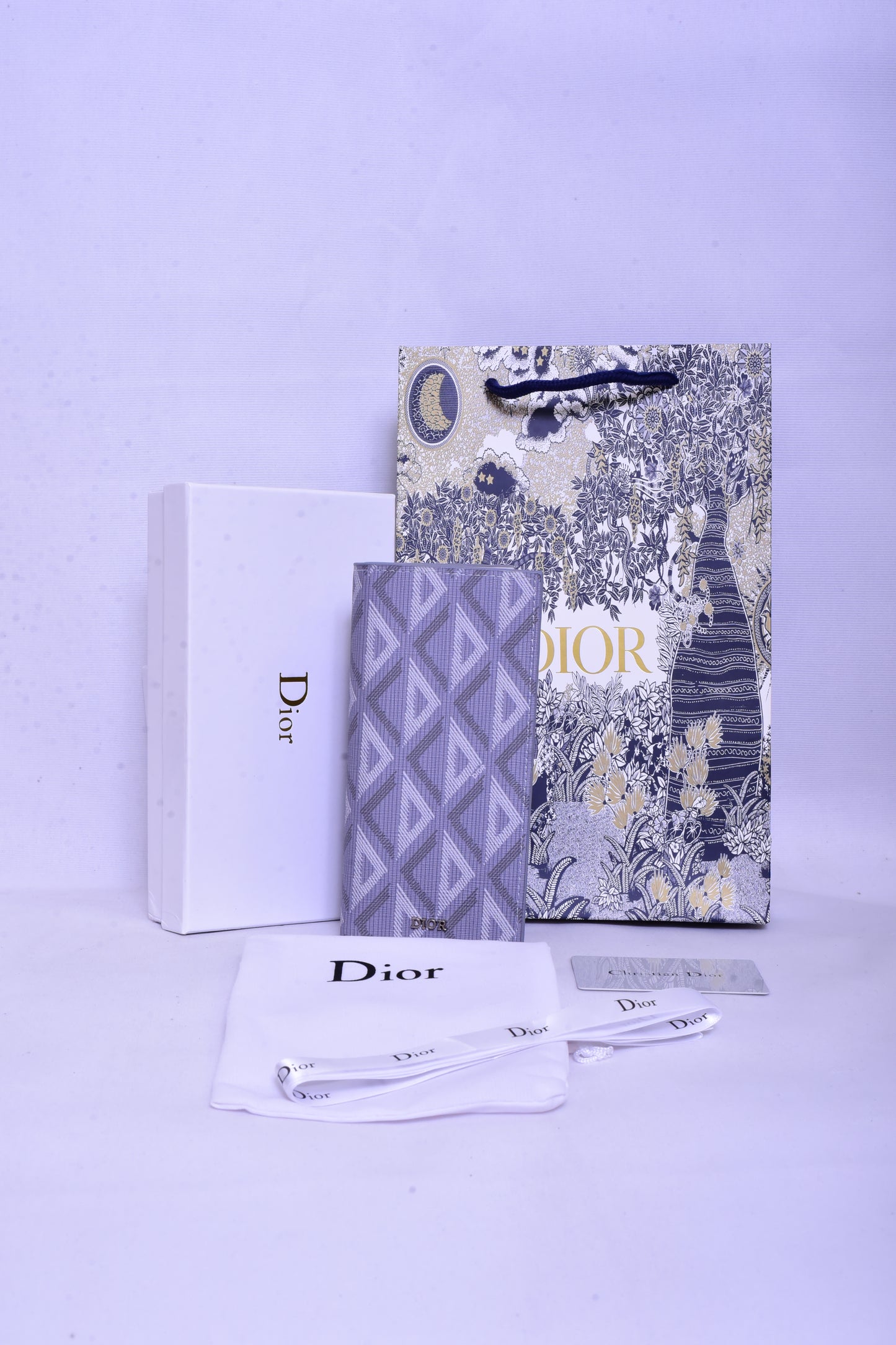 Dior Triangle Pattern Leather Long Wallet