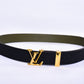 Louis.Vuitton Golden Logo Black Belt