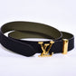 Louis.Vuitton Golden Logo Black Belt