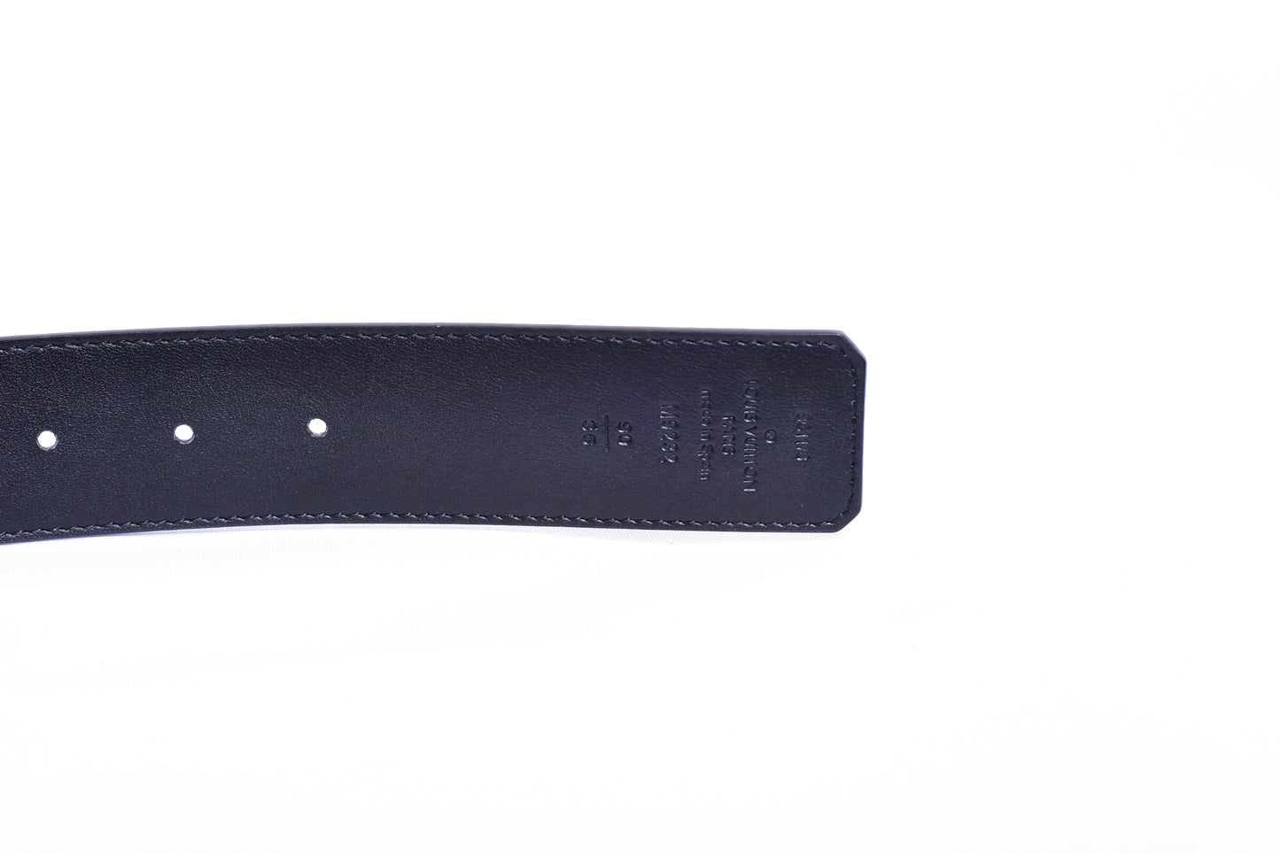 Louis.Vuitton Silver Logo Black Belt