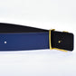 Louis.Vuitton Golden Logo Black Blue Belt