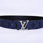 Louis.Vuitton Logo Print Black Blue Belt