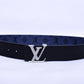 Louis.Vuitton Logo Print Black Blue Belt