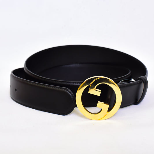 Gucci Golden Logo Black Belt